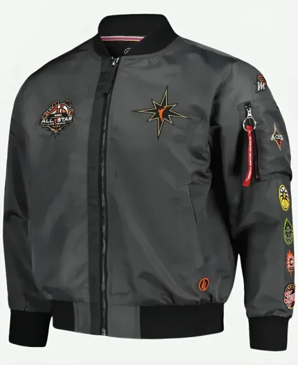 WNBA All-Star Game Applique Flight Unisex FISLL Charcoal Jacket