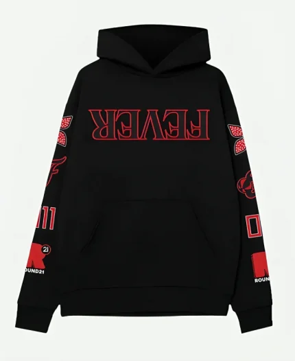 WNBA x Round21Indiana Fever Stranger Things Black Parallel Pullover Hoodie