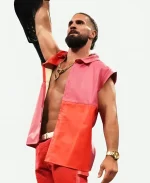 WWE Monday Night RAW 2025 Seth Rollins Pink and Red Leather Vest