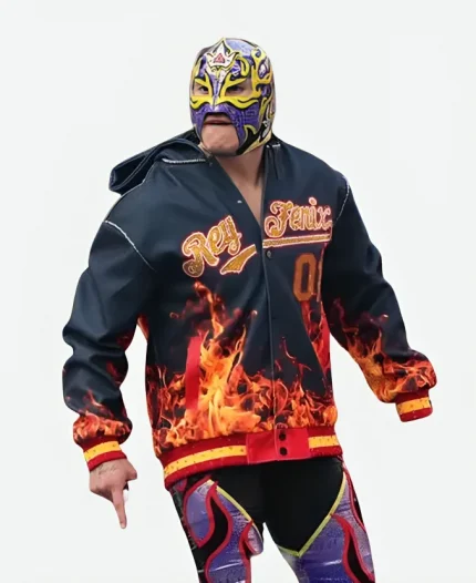 WWE SummerSlam 2025 Rey Fenix Black Hooded Jacket For Sale
