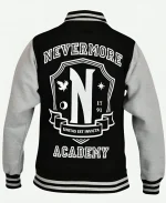 Wednesday Nevermore Academy College Black & Grey Varsity Jacket
