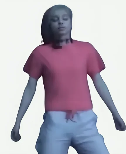 Wednesday S02 Enid Sinclair Bright Pink Crew Neck Top