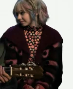 Wednesday S02 Enid Sinclair Fuzzy Purple and Pink Striped Cardigan