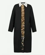 Wednesday S02 Grandmama Gold Sequins Black Coat