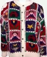 Wednesday S02 Patchwork Multicolor Crochet Cardigan For Sale