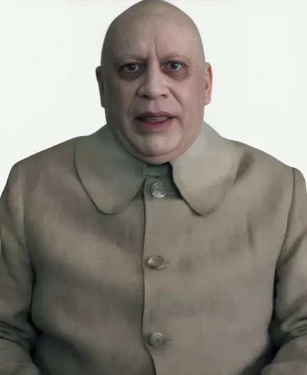 Wednesday S02 Uncle Fester Light Single-Breasted Coat