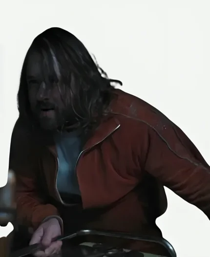 Wednesday Season 02 Serial Killer Haley Joel Osment Burnt Orange Velour Track White Piping Jacket