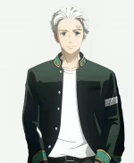 Wind Breaker Hajime Umemiya Wool Green Coat