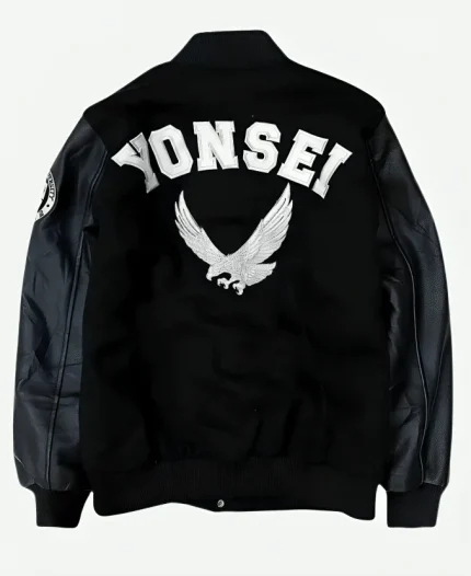 Yonsei University Black Letterman Baseball Jacket