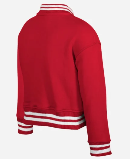 Youth New Era Scarlet San Francisco 49ers Chenille Applique Fleece Full-Snap Jacket