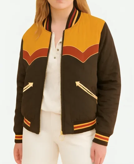 Zillow Gone Wild Sunrise Quilted Black Bomber For Women