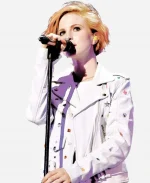 iHeartRadio Music Festival Hayley Williams White Biker Leather Jacket