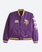 Abercrombie Minnesota Vikings Purple Varsity Bomber Jacket