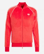 Adidas Adicolor Velour Red Track Jacket