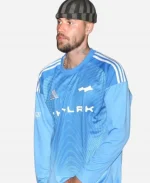 Adidas Football x Skylrk Justin Bieber Long Sleeves Blue Jersey For Sale