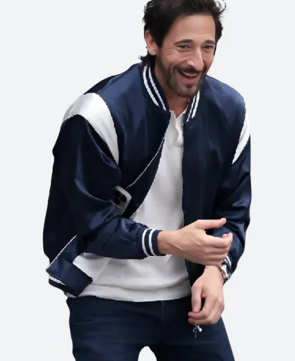 Adrien Brody US Open Tennis Championships 2025 Blue Bomber Jacket For Sale