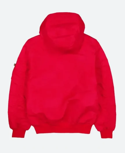 Alpha Industries X Yankees Hooded Bomber Red Jacket