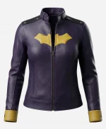 Barbara Gordon Batgirl Purple Leather Jacket