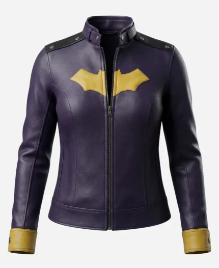 Barbara Gordon Batgirl Purple Leather Jacket