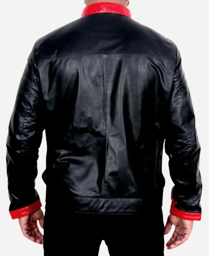 Batman The Dark Knight Bruce Wayne Red Cafe Racer Jacket
