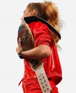 Becky Lynch WWE Monday Night RAW 2025 Red Leather Jacket For Sale