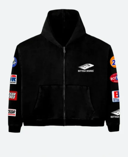 Bottega Desires Black Velvet Hoodie