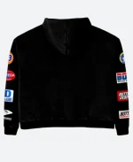 Bottega Desires Velvet Black Patches Hoodie For Sale