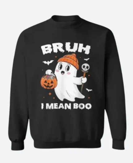 Bruh I Mean Boo Ghost Pumpkin Sweatshirt For Halloween