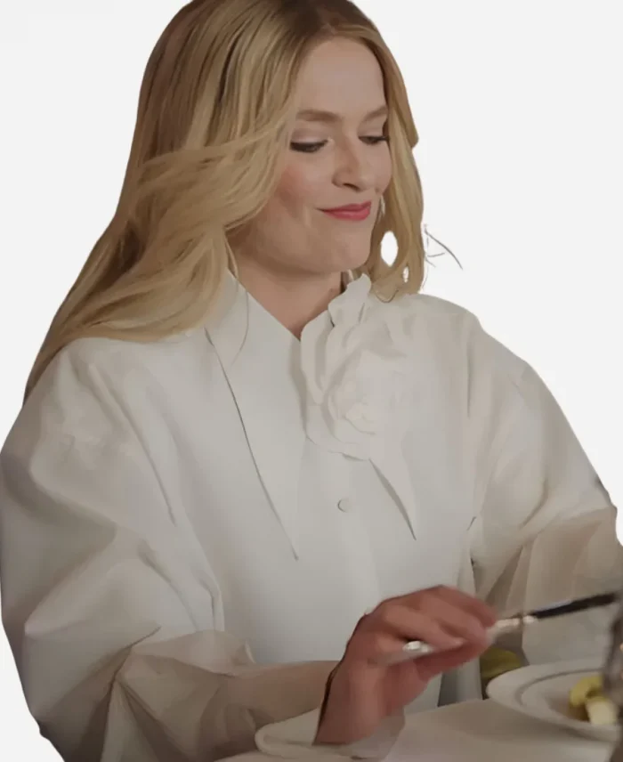 Camille Razat Emily in Paris S04 White Flower Shirt