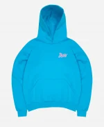Chain Stitch Logo Blue Hoodie