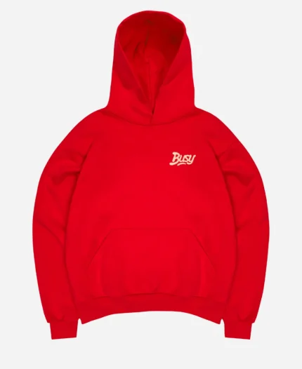 Chain Stitch Logo Red Hoodie