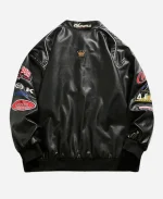 Champs Black Racing Style Leather Jacket