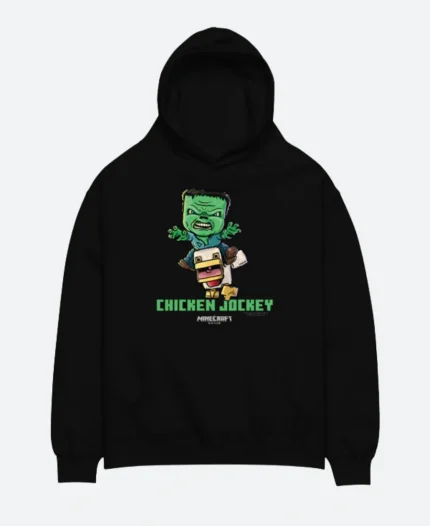 Chicken Jockey A Minecraft Black Pullover Hoodie For Sale