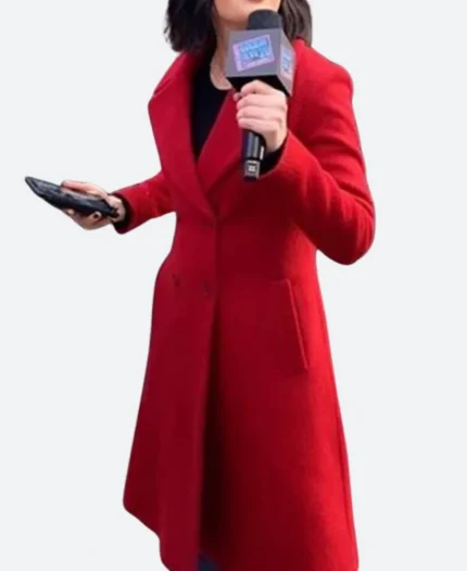 Christmas Lucy Hale Red Trench Coat