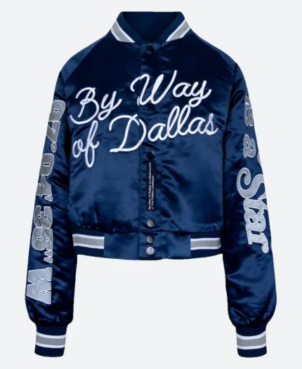 Cowboys By Way of Dallas Blue Letterman Varsity Jacket For Sale
