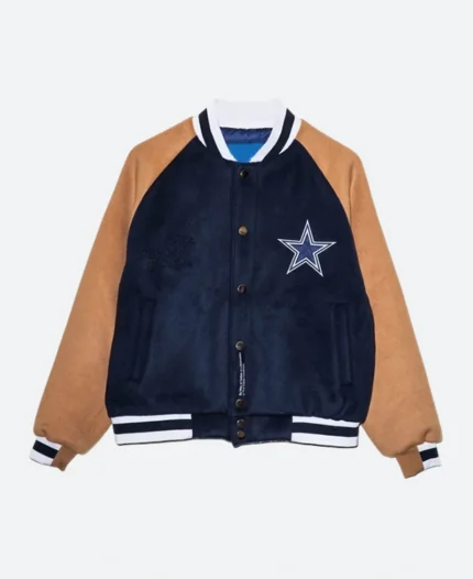 Dallas Cowboys By Way of Dallas Blue & Brown Varsity Jacket