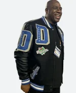 Earvin Magic Johnson Los Angeles Dodgers Black Letterman Varsity Jacket