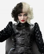 Emma Stone Movie Cruella Cruella De Vil Black Leather Jacket