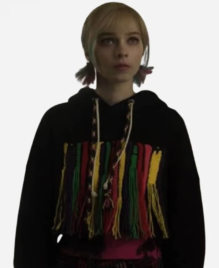 Enid Sinclair Wednesday Emma Myers Embroidered Black Pullover Hoodie