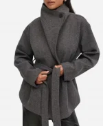 Gina Tricot High Neck Short Grey Jacket