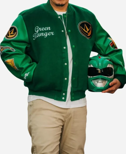 Green Power Rangers Varsity Jacket