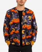 Halloween Pumpwitch V Neck Scrub Multicolor Jacket