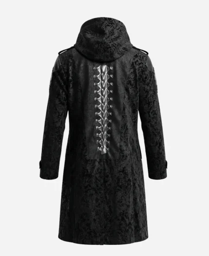 Halloween Skeleton Royalty Hooded Black Coat