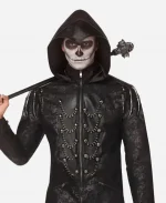 Halloween Skeleton Royalty Hooded Black Coat For Sale