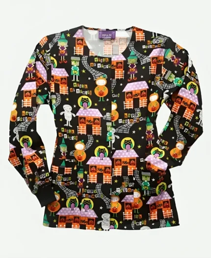 Halloween Trick or Treat Scrub Jacket