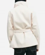 High Neck Gina Tricot Short White Jacket