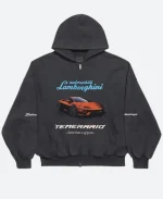 I Automobili Lamborghini Balenciaga Grey Zip-up Hoodie For Sale