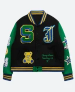 Image Is Nothing Joe Fresh Goods Black & Green Letterman Varsity Jacket