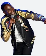 JFGF Institute Mike Estime Embroidered Black & Golden Bomber Jacket