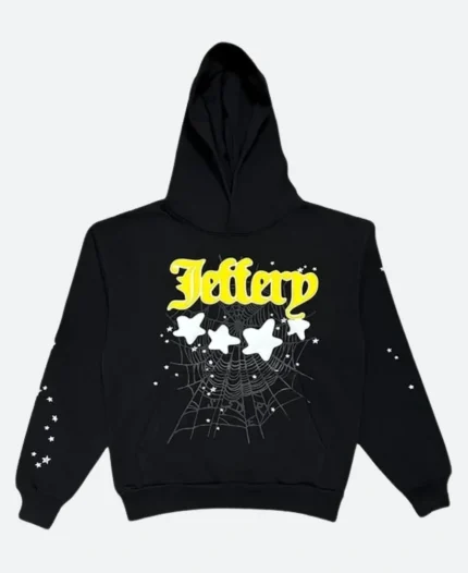 Jeffery Sp5der Black Pullover Hoodie For Sale